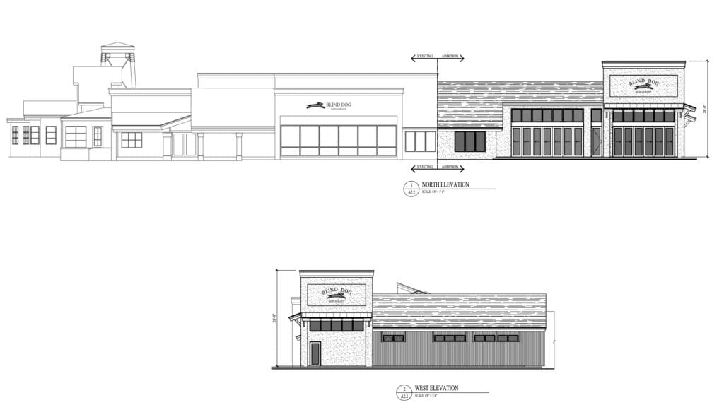 Blind Dog restaurant's proposed addition would add almost 3,800 square feet of space.